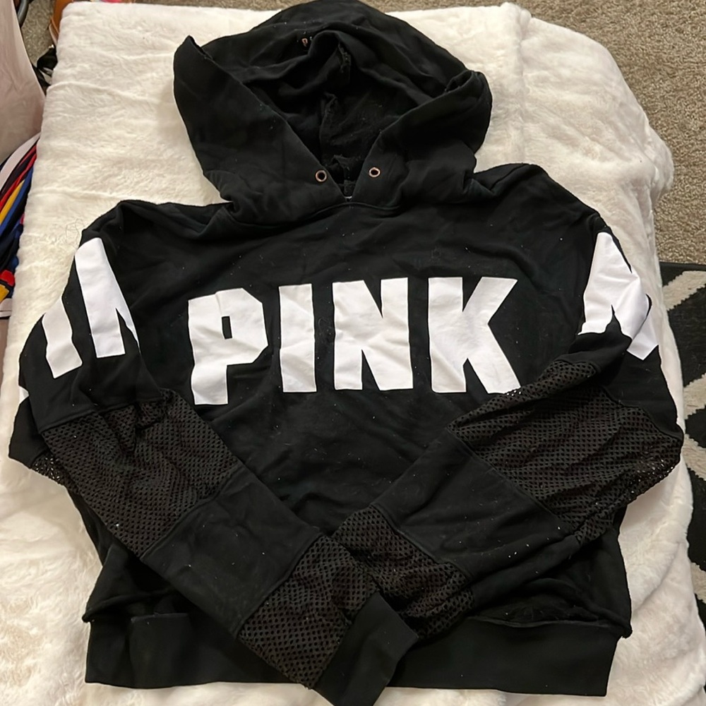 PINK Cropped Pulloverr Hoodie